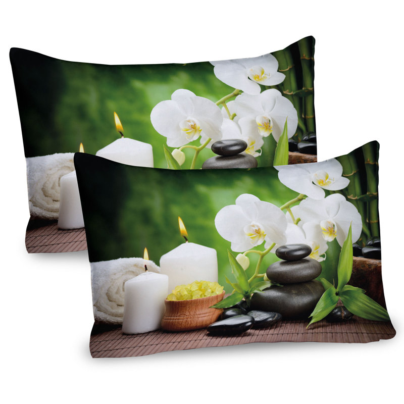Ensemble de 2 taies décoratives pour spa Ambesonne, H 20 po x l 36 po