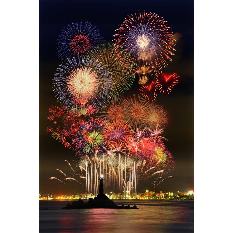 Feux d'artifice - photographie sur toile tendue, L 12 po x H 18 po