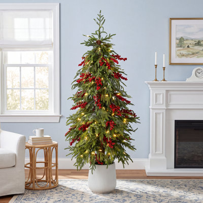 White Frosted 4.5' Pre-Lit Pine Christmas Tree