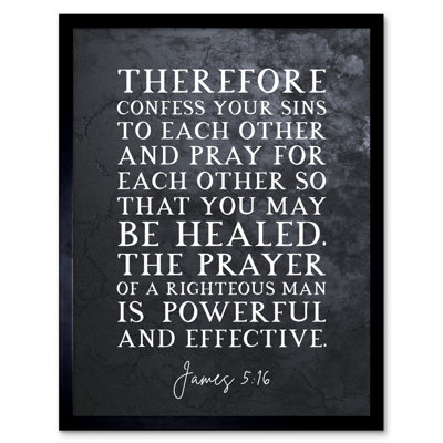 James 5:16 Pray For Each Other So That You May Be Healed - Single Picture Frame Typography