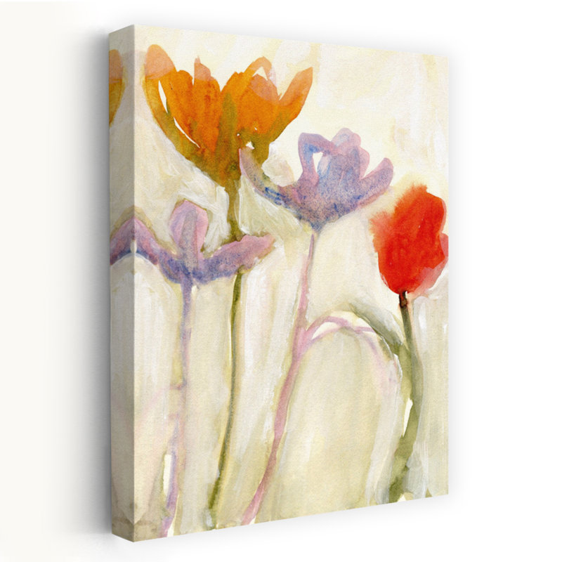 Art contemporain avec tulipe énergique et colorée, H 24 po x l 16 po