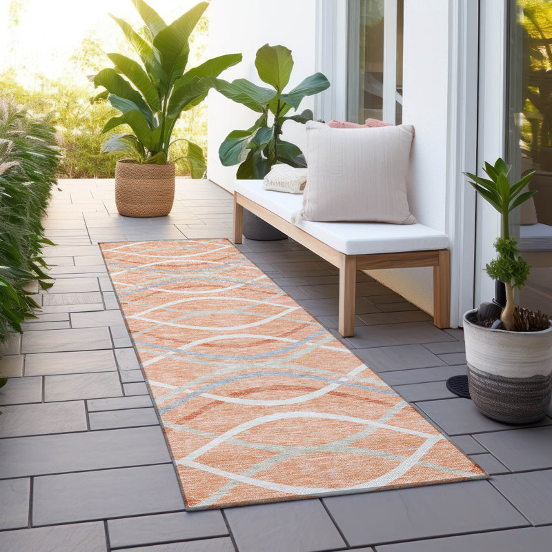 Lamanna Washable Abstract Indoor / Outdoor Rug, Runner 2'3" x 7'6"