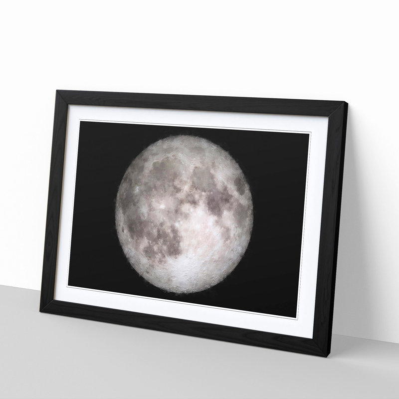 A Full Moon - Framed Print, Black, 33cm H x 45cm W x 2cm D