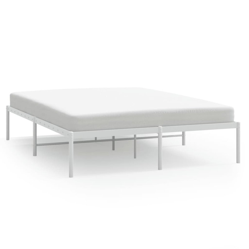 Metal Bed Frame White, European Kingsize (160 x 200cm)