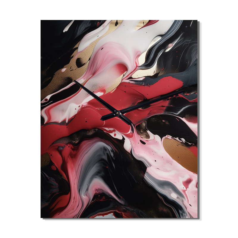 Janaliz - Abstract Marble Wall Clock, 40" H x 30" W x 1" D