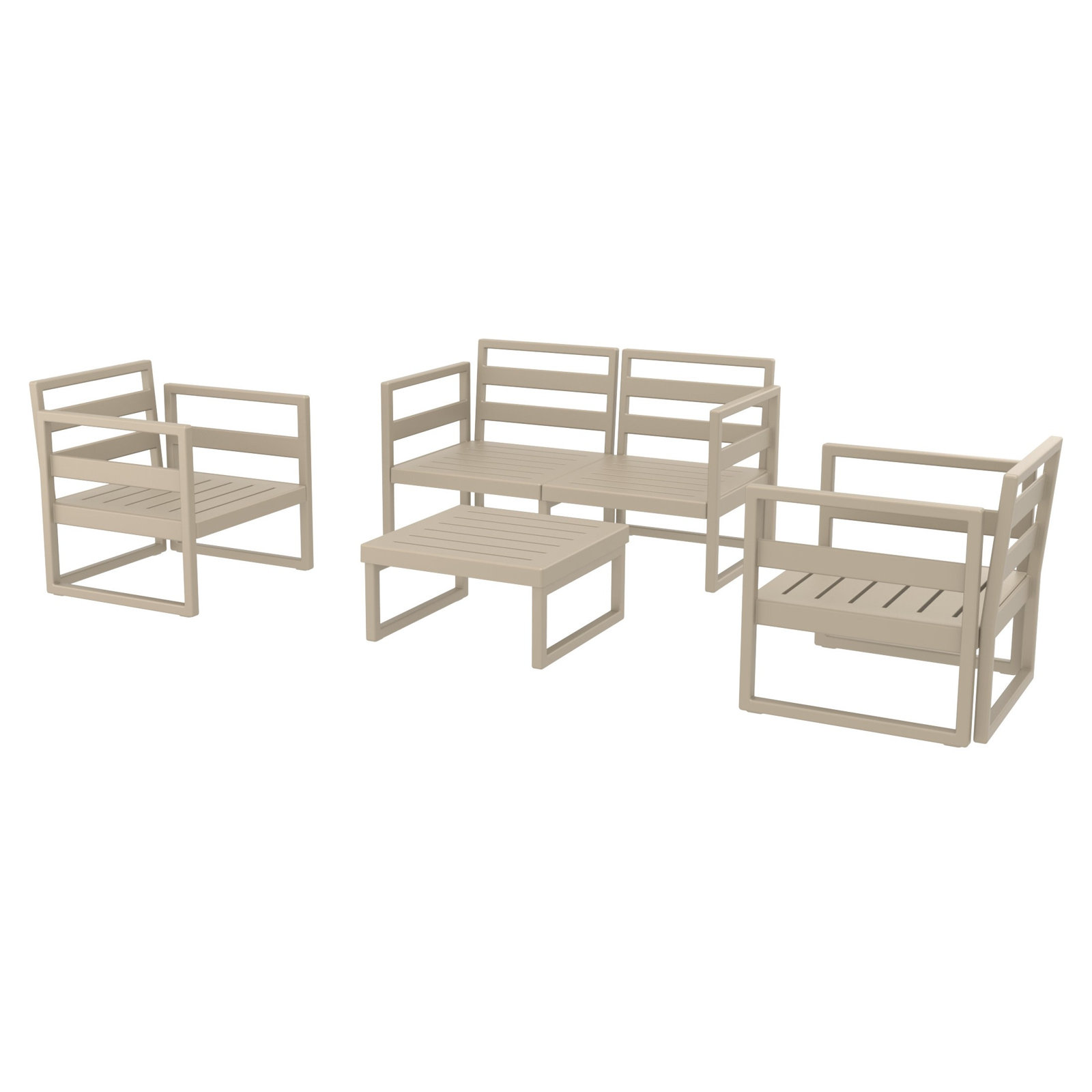 Lane 4-Person Patio Seating Group, Taupe, Canvas Granite Sunbrella® Canvas