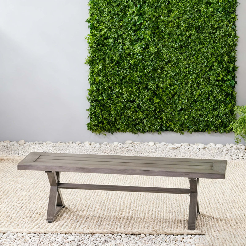 Banc de salle à manger d'extérieur moderne en aluminium, gris foncé