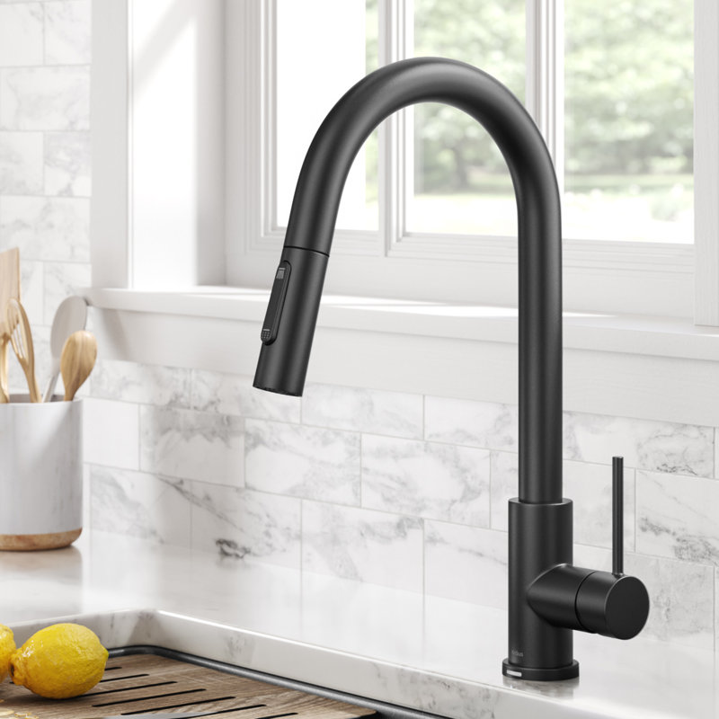 Kraus Oletto Single-Handle Touch Kitchen Sink Faucet, Matte Black