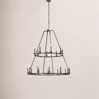 Aileen 20-Light Dimmable Wagon Wheel Chandelier