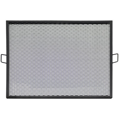 Steel Black Square X-Marks Fire Pit Cooking Grill with Handles - 40"