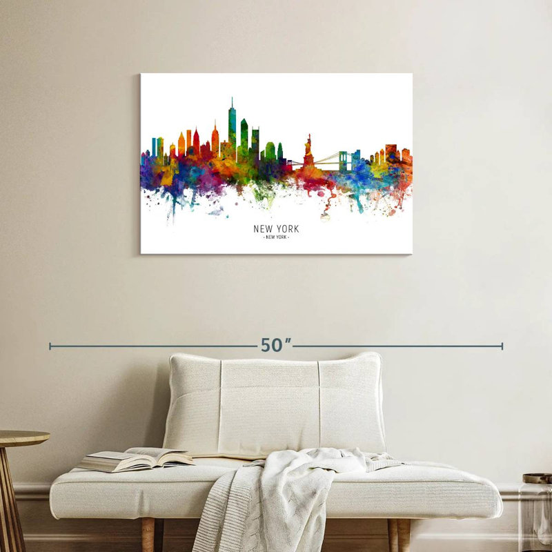 «Sirci Vibrant New York Skyline I», H 24 po x l 36 po