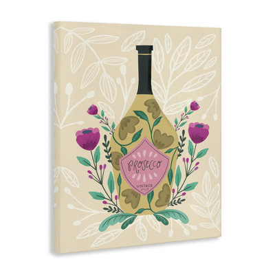  Art mural chic sur toile avec bouteille d'alcool chic par Louise Allen Designs