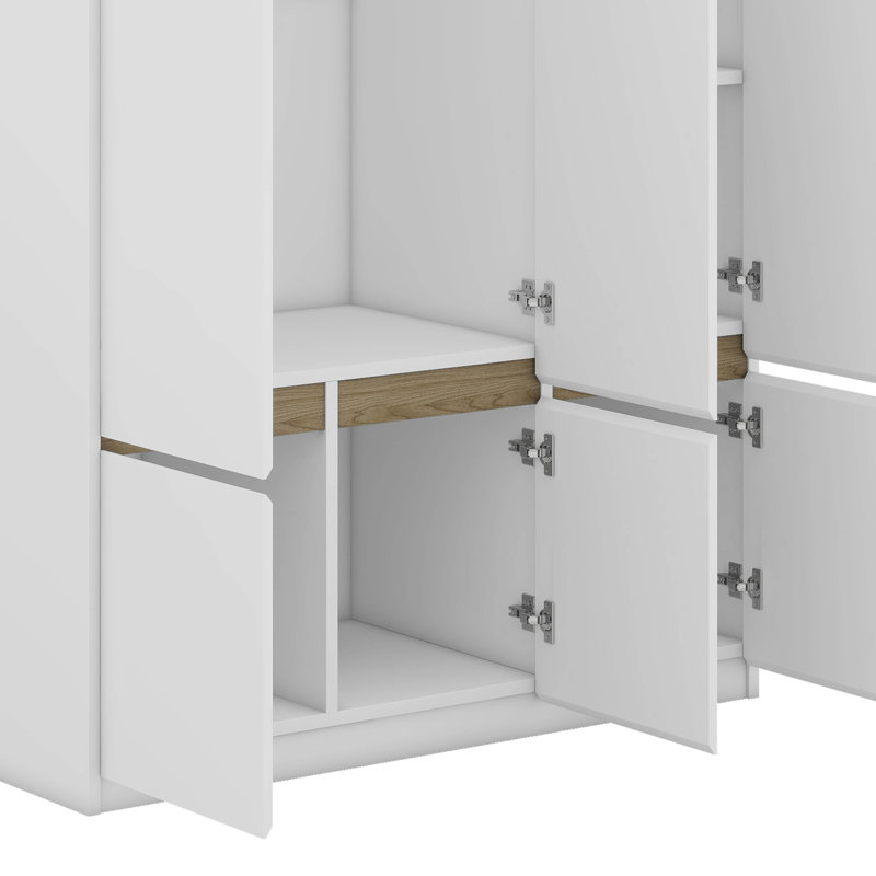 6-Doors Wooden Wardrobe Storage For Bedroom