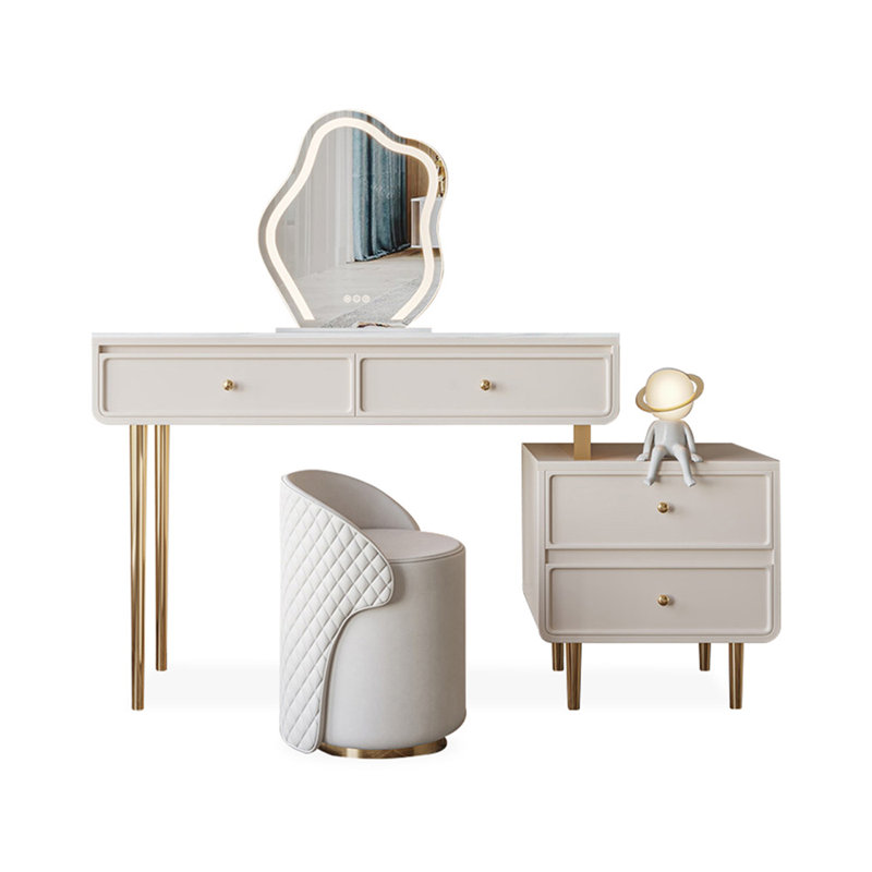 Makeup Vanity with Light mirror,4 drawers,1 chair
