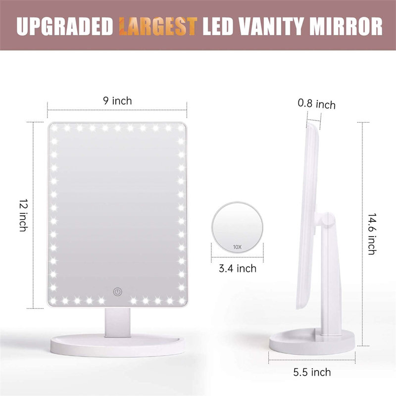 Demetrias Rectangle Floor Mirror, White