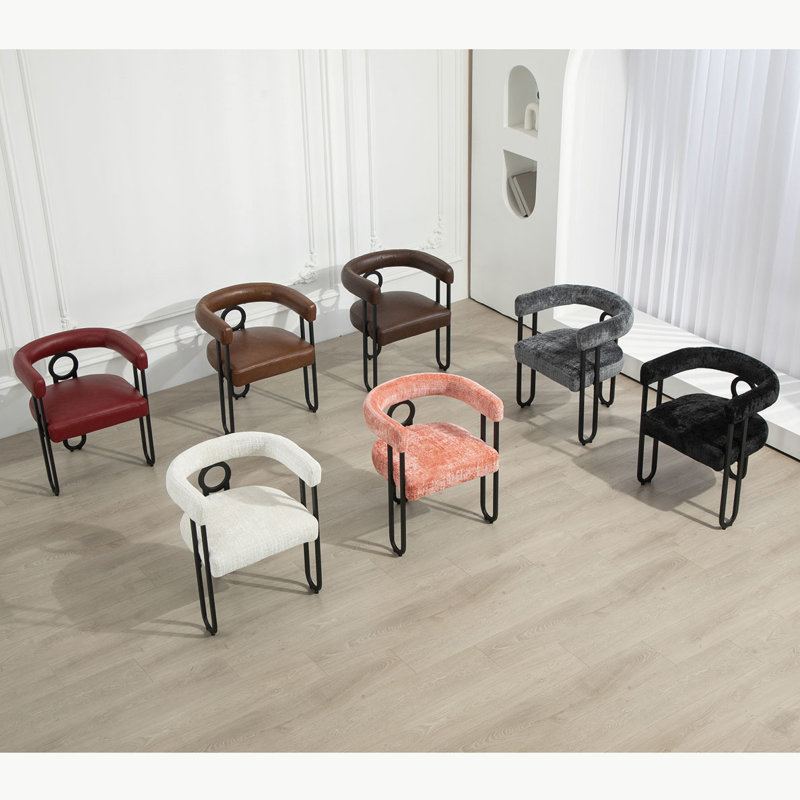 Chaise de salle à manger rembourrée Suhaas, 1, Noir, noir, noir, noir