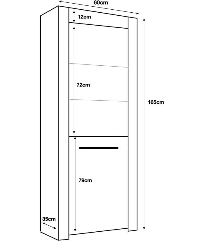 Milano Display Cabinet, White