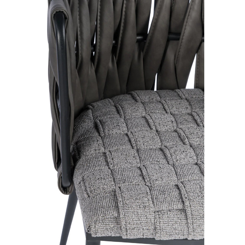 Tabouret de comptoir 27 po Tyrone, Gris foncé, Noir