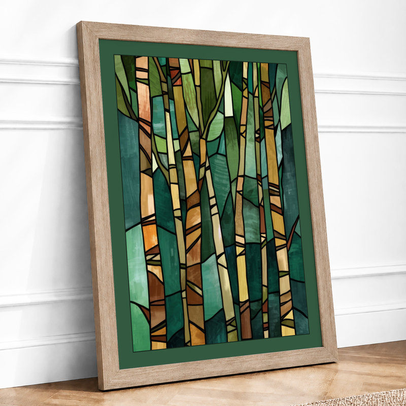 Bamboo Forest Botanical - Framed Print, A4 - 29.7 x 21.0 cm, Oak