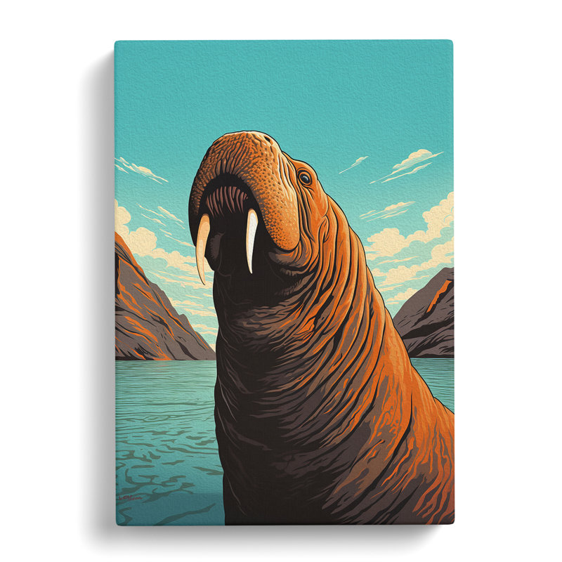 Walrus Deco - Print, 76cm H x 50cm W x 3cm D