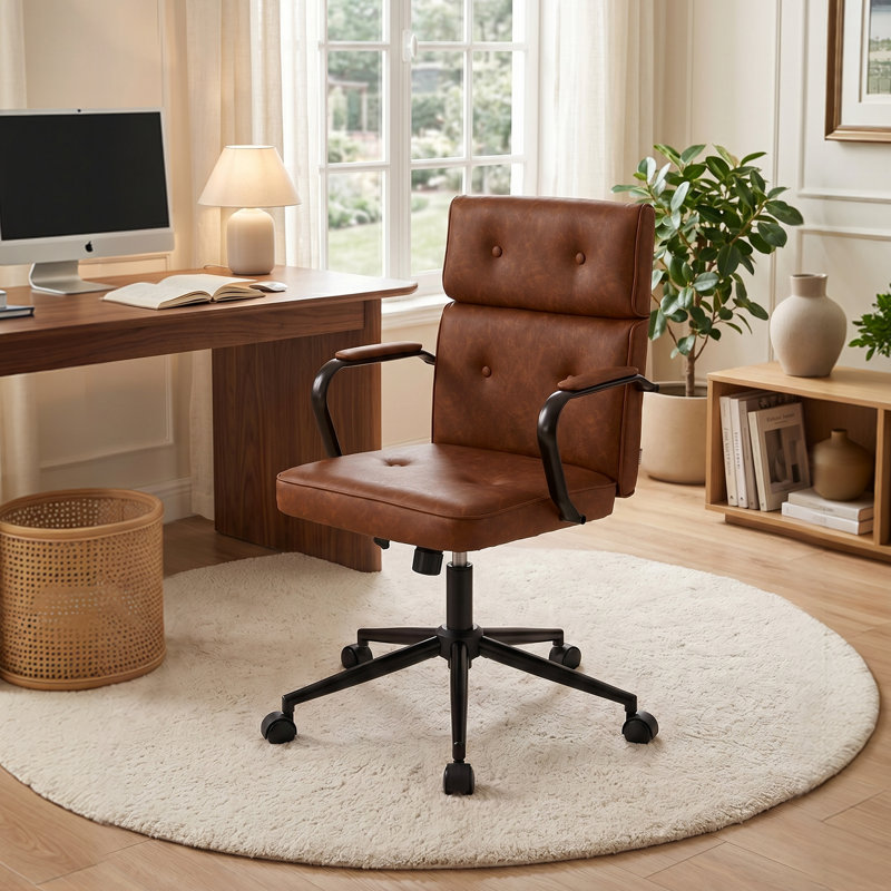 Chenille office chair, Brown