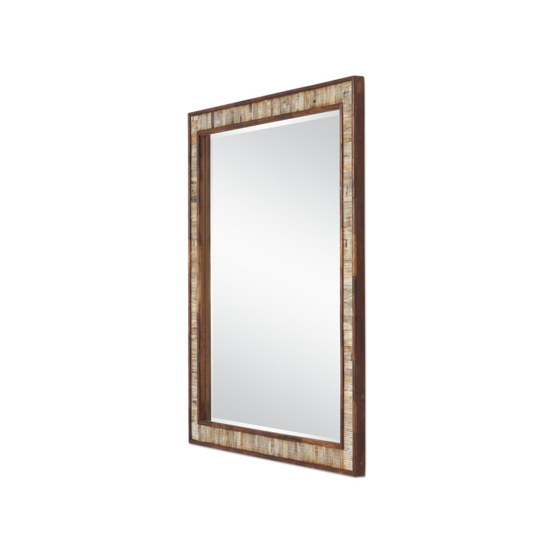 Hyson Flat Bone Beveled Wall Mirror