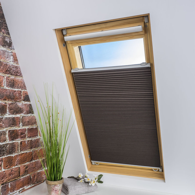 Cordless Opaque Arch Blind, Brown, 141cm L x 103cm W