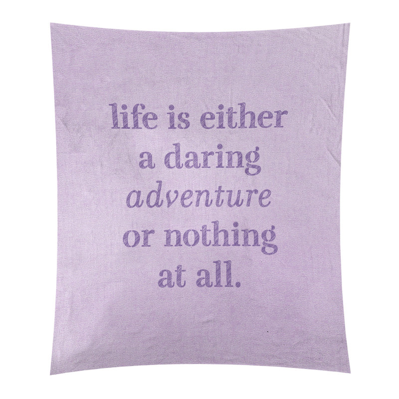 Tapisserie en polyester "life quote" adventure, H 60 po x l 51 po, Mauve