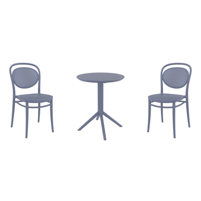 Ensemble bistro pour 2 personnes avec chaises empilables 24 po Farrah
