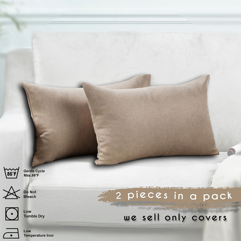 Indoor / Outdoor Rectangular Lumbar Pillow Cover - 1 Pc, Cream, 30 x 50cm