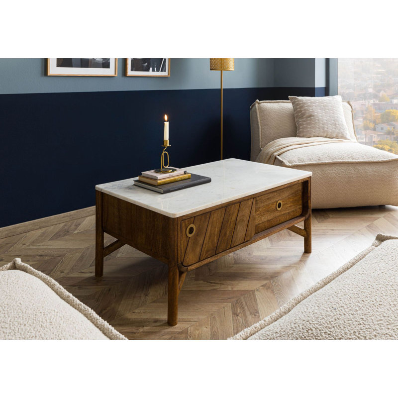 LOS ANGELES Coffee Table with Storage, Highgloss Sand Grey