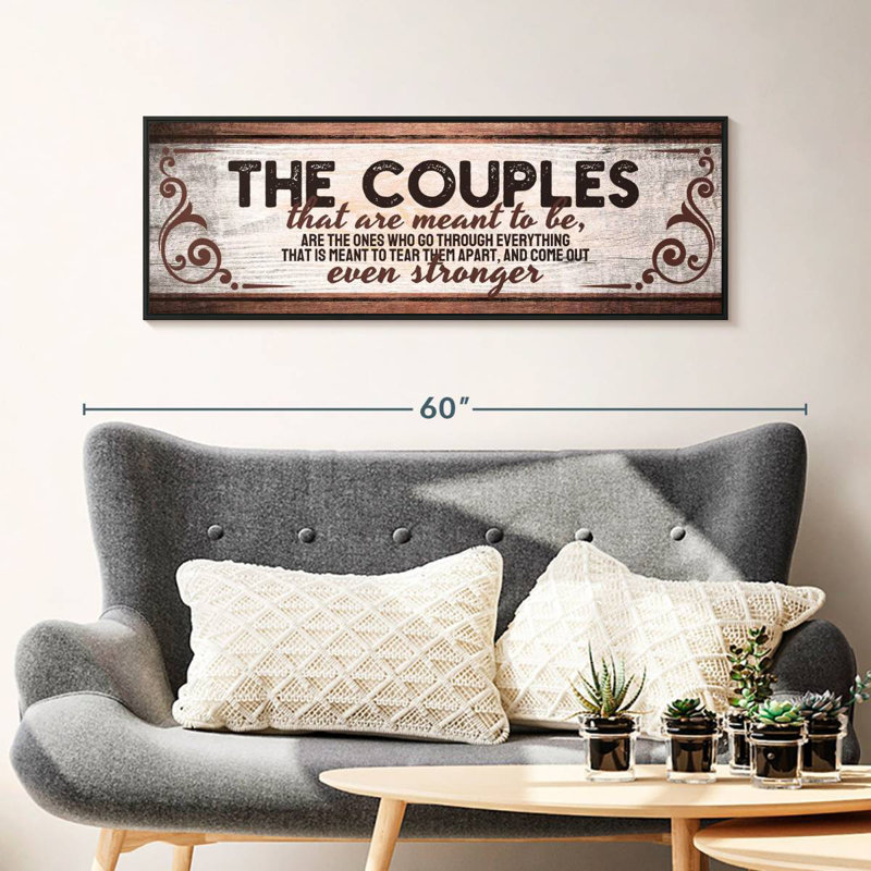 Plaque murale The The Couples, 43 po x 15 po, Cadre flottant noir