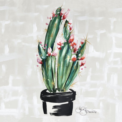 Cactus en fleurs - Peinture