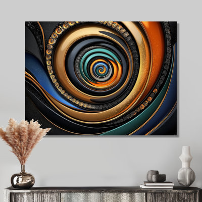Fractal Celestial Spiral Balance II - Abstract Metal Art, Fractal Metal Print