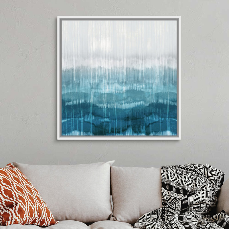Reproduction d’art sur toile abstraite goutte d’eau par David Moore, Cadre blanc, H 38 po x l 38 po x P 1,75 po