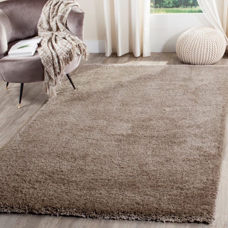 Tapis performance à poil long de couleur unie Hornell, Rectangle 6 pi 7 po x 9 pi 2 po