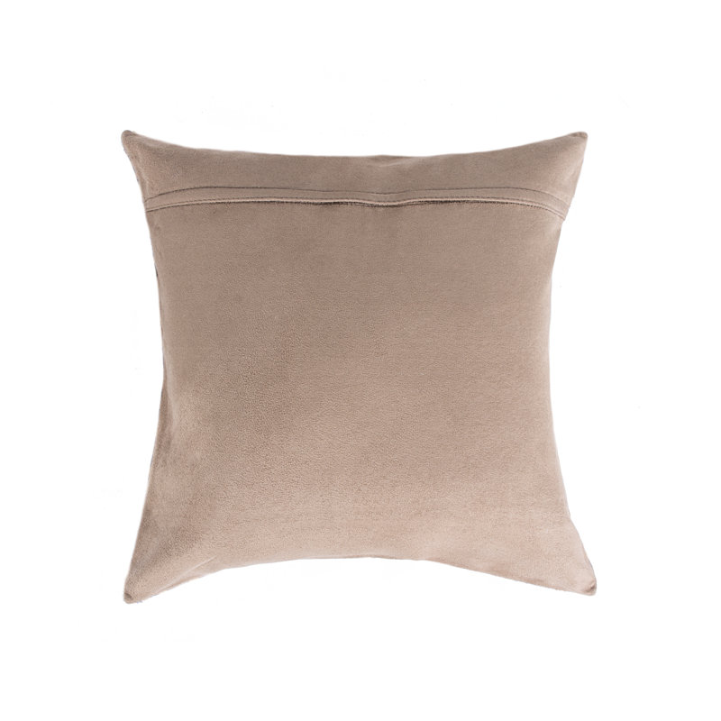 Set of Two 18" Cowhide Throw Pillows, Dark Chocolate/White