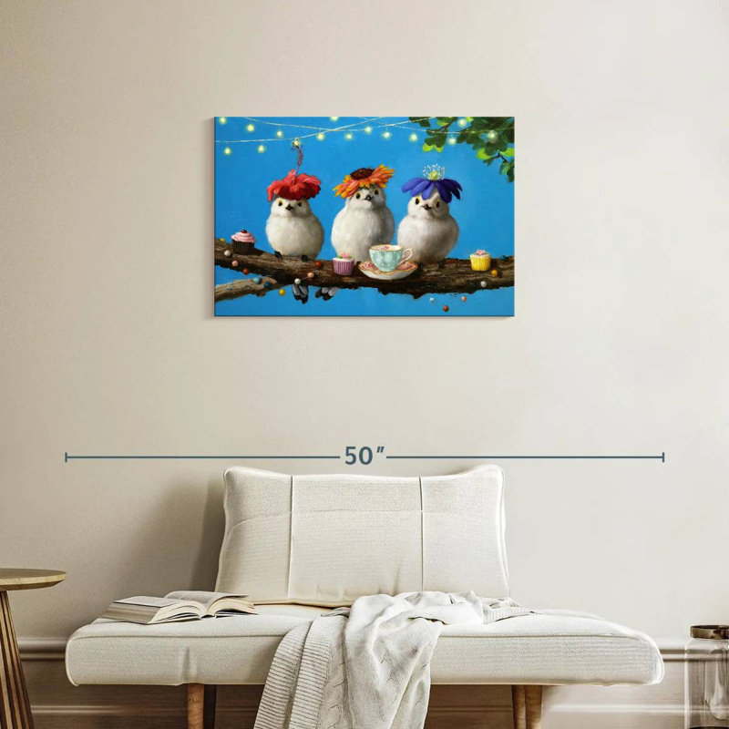 Garden Party Birds, H 20 po x l 30 po