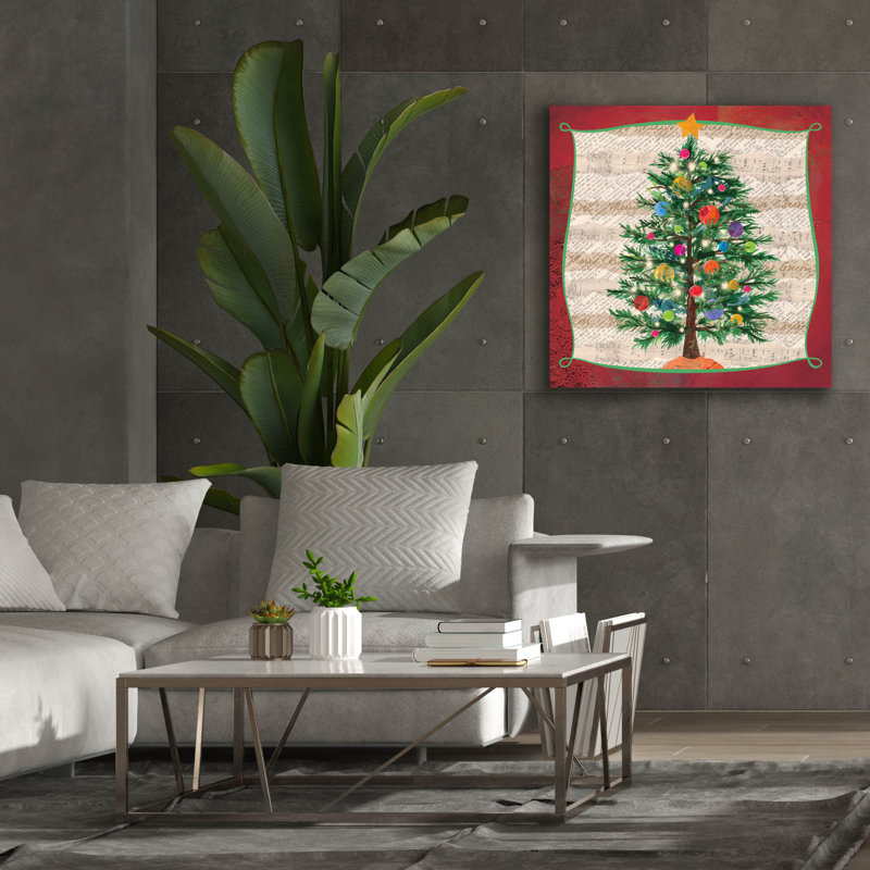«Collage Christmas 1» par Fiona Stokes-Gilbert, art mural sur toile, H 37 po x l 37 po x P 1,5 po