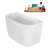 47" Streamline Soaking Acrylic Freestanding Bathtub, Bamboo Tray, Drain-103682626