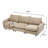 99 In. 3Piece Modular Free Combination Sectional Velvet Sofa Couch, NOMAD-480689806-480689807