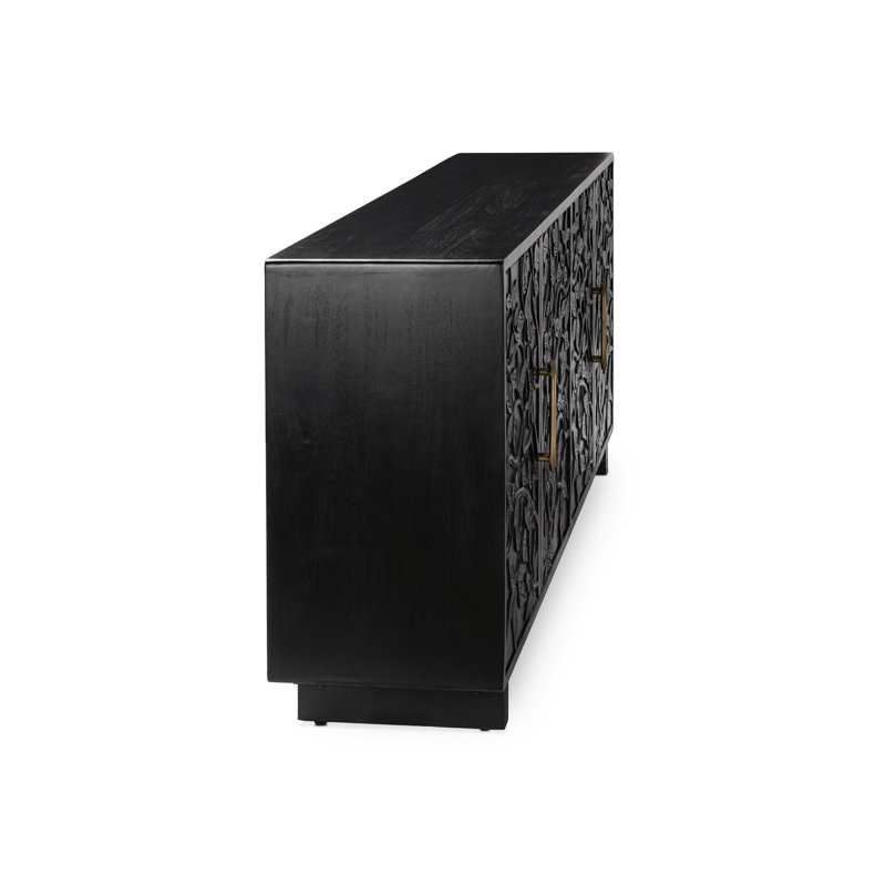 Albero Solid Wood Sideboard, Black