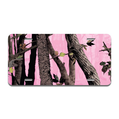 Pink Tree Camo Aluminum Licence Plate| Licence Plate 12" X 6"