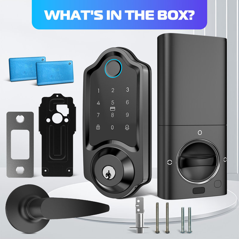 Smart Locks for Front Door, Built-in WiFi Deadbolt, App Remote Control, Touchscreen Keypad, 8 Months Battery, Black