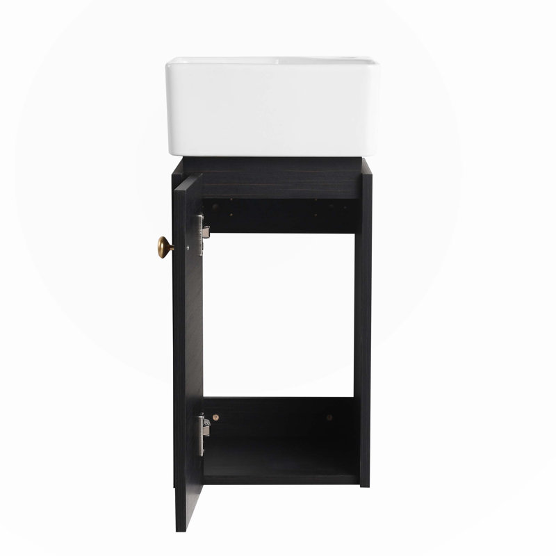 Linxi 12.00'' Single Bathroom Vanity with Ceramic Top