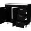 Armoire de cuisine noire à 2 portes et 3 portes - Vaste espace de rangement pour casseroles et poêles avec 3 tiroirs et 2 portes polyvalentes
