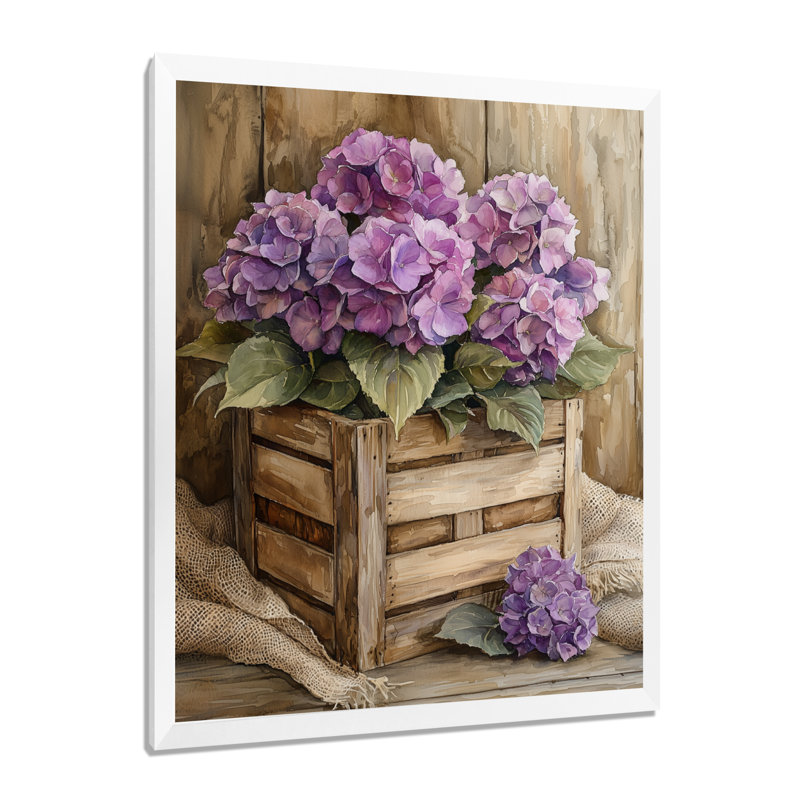 Ferrill - Floral Wall Decor, H 20 po x l 12 po, Reproduction encadrée sans passe-partout, Blanc