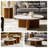 Comsa 2 Pieces Modern Natural Marble-Top Living Room Table Set