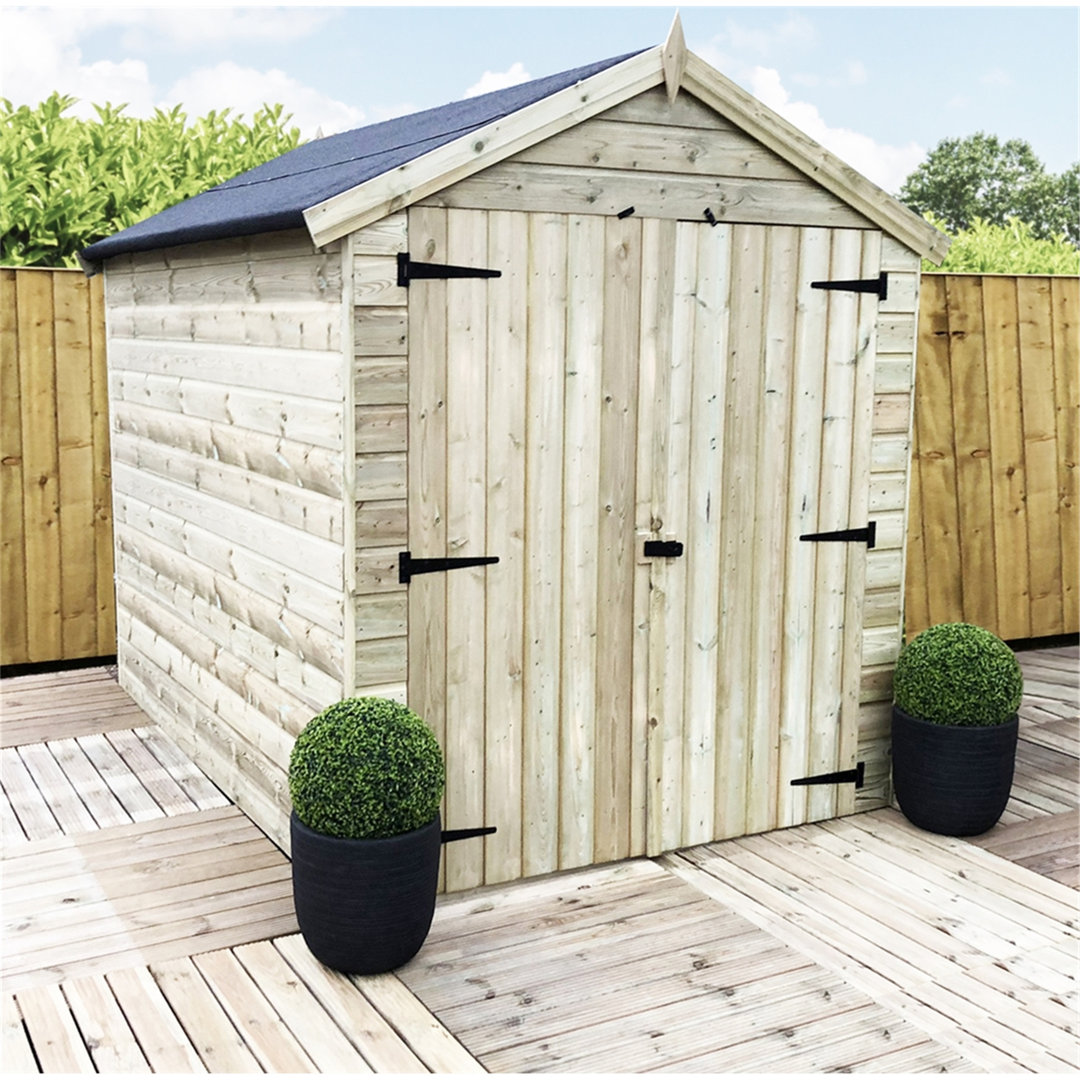 Slivno 8 ft. W x 8 ft. D Solid Wood Garden Shed