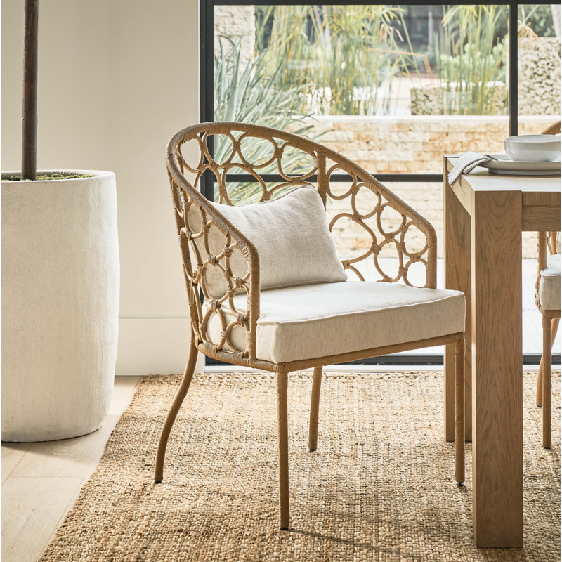 Pebble Upholstered Arm Chair, Natural